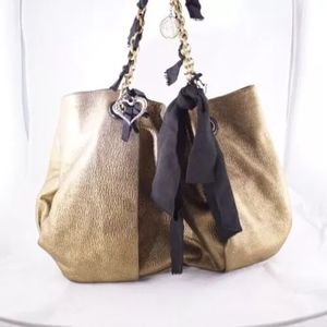 Lanvin Metallic Cloth Purse with Swarovski Heart